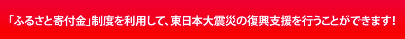 「ふるさと寄付金」制度を利用して、東日本大震災の復興支援を行うことができます！