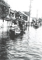 写真：地盤沈下による浸水