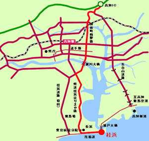 桂浜アクセスマップ
